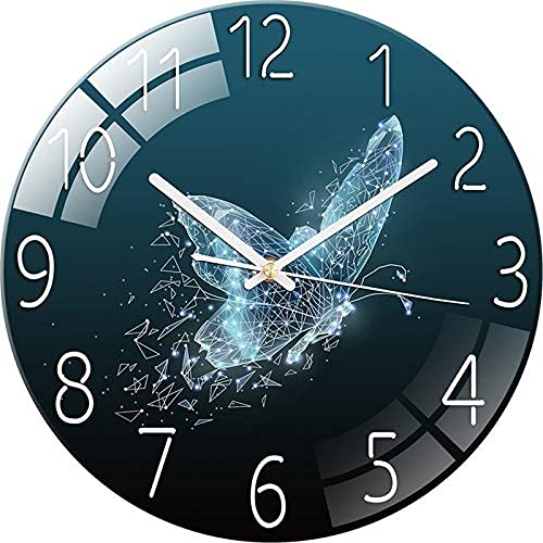 SWECOMZE Glasuhr - 30cm - Leise Wanduhr Wandkunst Bild Gehärtetem Glas für Wohnzimmer, Küche, Büro und Schlafzimmer (Style A)