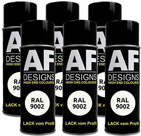 Alex Flittner Designs Lackspray RAL 9002 GRAUWEISS matt 6x 400ml Spraydose Buntlack Autolack