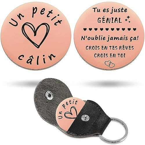 FANAOREN Un Petit Câlin Porte-Bonheur, Bonne Chance Jeton, Meilleure Amie, Porte Bonheur Femme, Inspirant pour Fille, Soeur, Amie, Cadeau Anniversaire Femme Original