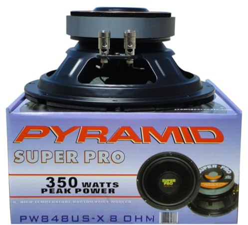KIT Set pour Pyramid PW848USX, 1 woofer 20 cm 200 mm 8 de diamètre, 175 Watts rms et 350 Watts Max, impédance 8 ohm, Home DJ Disco Party, Suspension Gomme, 1 pièce