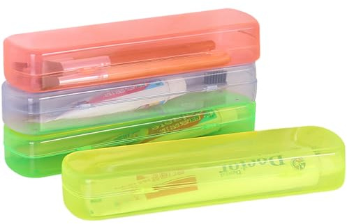 TAIZER 4PCS Zahnbürsten Etui,Zahnbürstenbox Zahnbürste Container Zahnbürstenkopf Schutzhülle Tragbare Zahnbürstenhülle Zahnbürsten Etui Reise Set Tragbar Zahnputzbecher Zahnbürstenbehälter