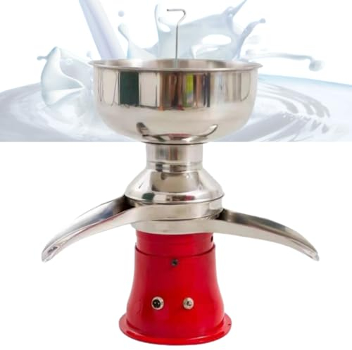 LFfwynog Cream Centrifugal Separator Electric, 304 Stainless Milk Skimmer 50L/H Output 10500RPM 30W Cow Cream Separator Perfect for Dairy Farm Family