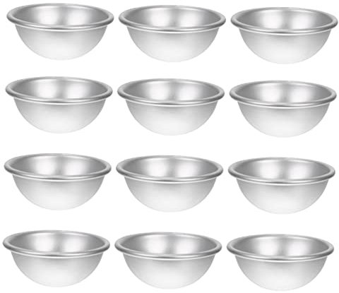 HAPINARY 12stücke Bad Salz Formen Halbrunde Kugelformen Aluminiumlegierung Formen Für Diy Zuhause Badebombenformen Aus Aluminiumlegierung Leicht Zu Reinigen Für Professionellen Oder Private