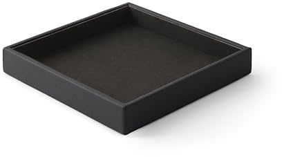 Eglooh - Atena Large - Taschenleerer aus echtem Leder Schwarz - Schreibtisch-Organizer - Ablagefach für Schlüssel, Schmuck, Schreibwaren, Smartphones - cm 21,5 x 21,5 - Made in Italy