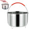 Panier Vapeur, Cuit Vapeur en Acier Inoxydable 304, OD 21,6cm, Cuit-Vapeur en Acier Inoxydable avec Poignée en Silicone, Insert Vapeur pour Cuire à la Vapeur du Riz Légumes Oeufs, 6L