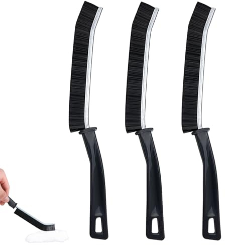 EYVRPAU Cepillo de 3 piezas de cerdas duras para limpieza de esquinas, cepillo para limpieza de juntas de baños, cepillo para limpieza de suelos de baldosas, cepillo para limpieza de cocinas y baños