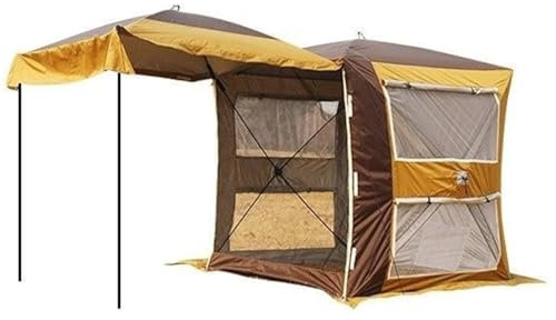 Tunnelzelte Automatisches Pop-up-Auto-Heckverlängerungszelt für den Außenbereich, 3–4 Personen, Camping-Unterstand, SUV-Überdachung, Ausstellungsmarkise Eisfischerzelt(Yellow Color 1)