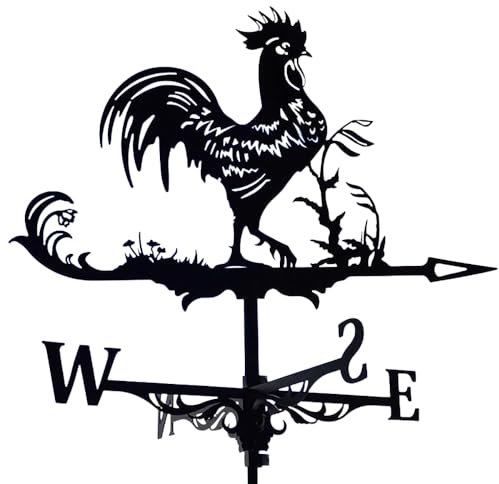 Girouette de toit en acier inoxydable avec indicateur de direction en forme de coq - Outil de mesure professionnel