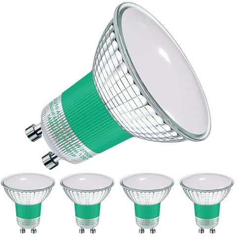 EACLL GU10 LED Warmweiss 6W Ersetzt 75W Halogen Leuchtmittel, 4er-Pack. 565 Lumen 2700K Birnen, AC 230V Flimmerfrei Strahler, Abstrahlwinkel 120° Spot, Nicht Dimmbar Ø50xH53mm Reflektorlampen