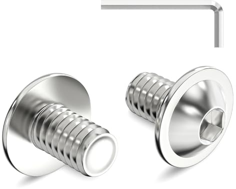 20 Stück M8 x 12 mm Linsenkopfschrauben mit Flansch Innensechskant Antrieb Edelstahl A2 V2A Schrauben Vollgewinde mit Innensechskantschlussel