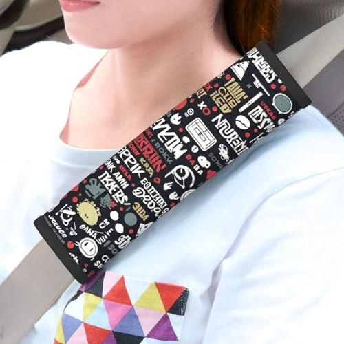 QMNSEHF 2 cuscinetti universali per cinture di sicurezza dell'auto, con citazioni sul gioco, imbottiture per cinture di sicurezza, accessori per interni dell'auto