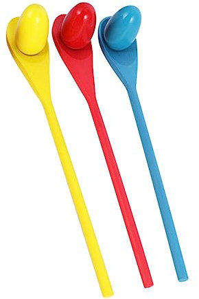 MAJORMENCH 3sets Egg Spoon Race Game for Boys and Girls Wooden Egg Balancing Game Sensory Integration Training Tool for Boy Girl Toys Random Colors