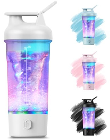 RDTOK Shaker proteine elettrico, 750ml shaker elettrico ricaricabile USB C, tritan senza BPA, bottiglia per shaker per frullati proteici, integratori e milkshake (Bianco)