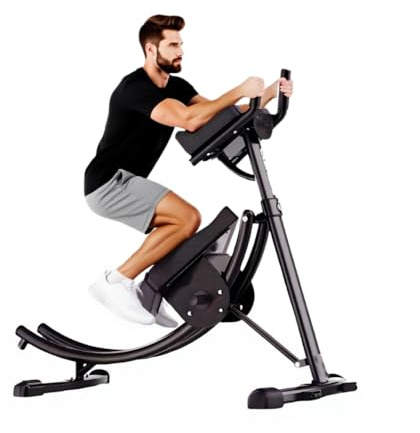 Ab Machine - Adjustable Core Trainer for Home Gym, Foldable Abdominal Strength Training Workout Equipment for Women and Men,Ab Cruncher 550 lbs Weight Capacity Strength Training (Black)