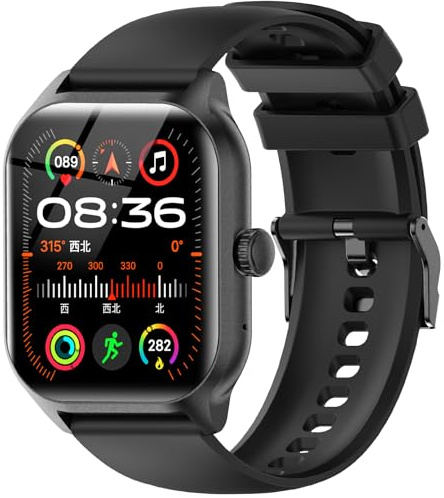 LAOYABB Smartwatch Uomo Donna con Effettua o Risposta Chiamate, 2.01'' Orologio Fitness Smart Watch con Contapassi/Cardiofrequenzimetro, Impermeabile IP68 Orologio Sportivo per Android iOS