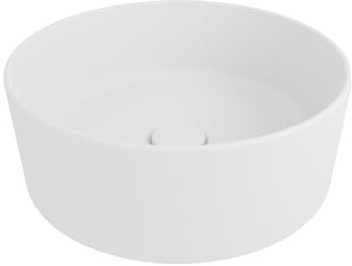 Lavabo da Appoggio Tondo 37,5x37,5x13,5 in Ceramica Colore Bianco Opaco mod. Tirreno