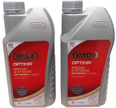 EXOL FULLY SYNTHETIC RACING 2 TWO STROKE 2 x 1LTR, A HIGH PERFORMANCE SYNTHETIC OIL MEETING JASO FD SPECIFICATION