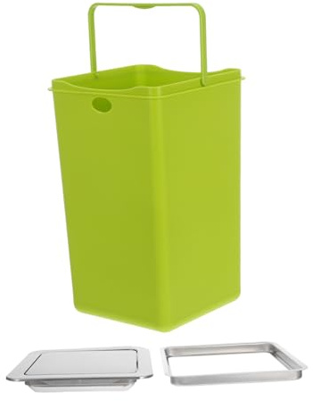 Warmhm Poubelle Encastrée de Comptoir Inox avec Couvercle Pivotant Bac à Déchets Intégré pour Cuisine et Salle de Bain Système Gain de Place Facile à Nettoyer