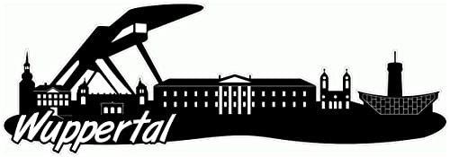 Samunshi® Wuppertal Skyline Aufkleber Sticker Autoaufkleber City Gedruckt - 15x5,1cm schwarz