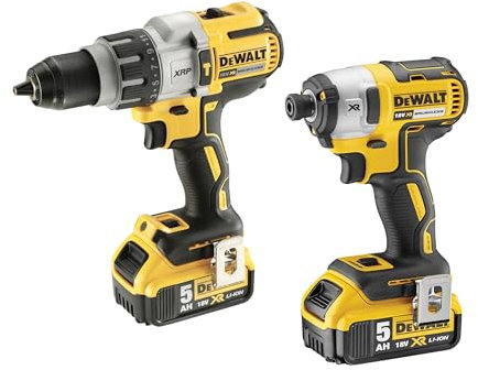 DeWalt DEWDCK276P2 Brushless Twin Pack with 2 x 5 A Li-Ion Battery, 18 V, Yellow