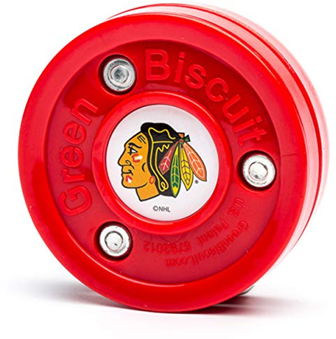 Green Biscuit NHL Teams Original Passing/Hantering Training Puck (Chicago Blackhawks) - Off-Ice/Street Hockey Puck