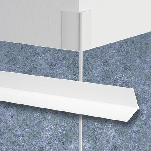LEMAL Tapeteneckleiste - Maler Eckenwinkel Kantenschutz L-Profil Tapetenzubehör weiß 23x23mm (TE0101 20 Meter Sparpaket) Eckschutzprofil Winkelprofil Kunststoff