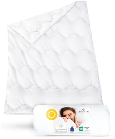 Sommerdecke 120x150 VERDA, Atmungsaktive Sommer Bettdecke mit Duo-Hohlfaser | Thermoregulierende Steppdecke, Kinderdecke 120 x 150 aus zertifizierten und recycelten Materialien, Decke für Kinder / Babys