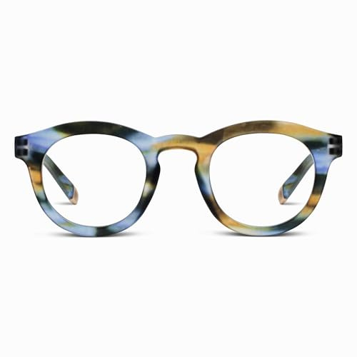 Peepers by PeeperSpecs Oprah's Favorite Women's Stardust Round Blue Light Blocking Reading Glasses - Multi Horn +2.50