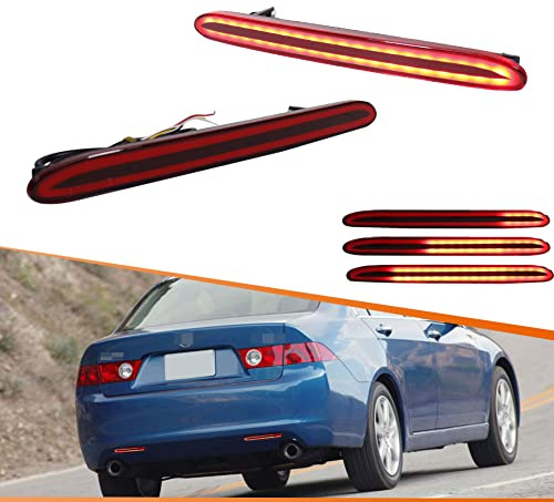 ADIIL Rear Fog Light Bumper Reflector Brake Tail Sequential Flash Singal Lights For 2004-2008 Honda Acura Accord, 2007-2008 Honda Odyssey, 2005-2006 Honda CR-V, 2009-2011 Honda Element
