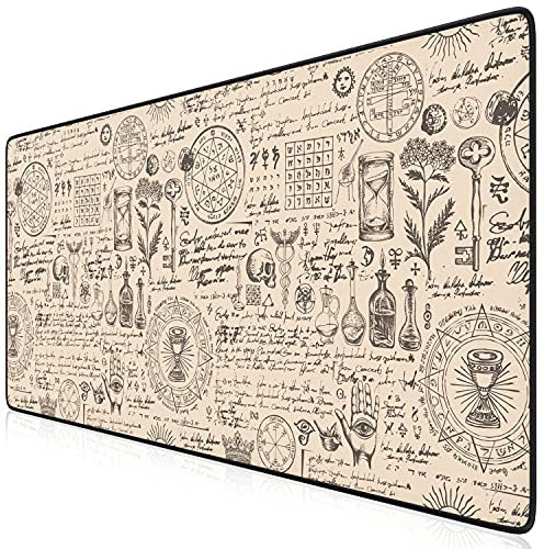 TITANWOLF – Alfombrilla Gaming XXL para ratón 900x400 Mouse Pad - Precisión y Velocidad - Parte Inferior de Goma para una sujeción Estable - Antideslizante, Resistente al Agua – Motivo Alchemy