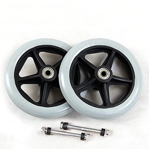 MJZYP 2PCS 6/7/8 Inch Wheel Replacement for Wheelchairs, Front Wheels Rollator Walker Anti-Slip Replacement Casters Rollers Wheels Universal Wheelchair Replacement Wheel Accessories B,6in (15cm)
