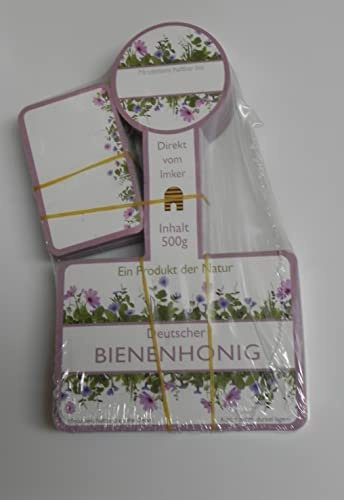 Generisch 2x100 Etiketten f.500g neutral lila/rosa Landhaus II selbstklebend,Honig,Imker,Aufkleber Honigetiketten Rütli Imkerei Honigglasetiketten