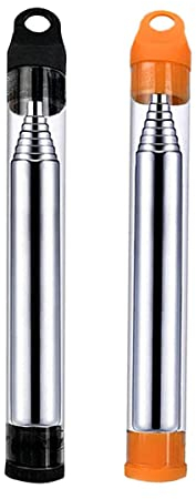 BOBOZHONG Soffietto Tascabile,2 Pezzi Blow Fire Tube Portatili in Acciaio Inossidabile,Soffietto Fire Tube Pieghevole per Campeggio all'aperto,Escursionismo,Sopravvivenza al Barbecue