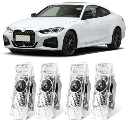 4 Pezzi Compatibile con Luci Proiettore Porta BMW Serie 1 2 3 4 5 6 7er M GT X1 X3 X4 X5 X6, Luci Portiera Auto illuminazione d'ingresso, Luce LED di Benvenuto accessories