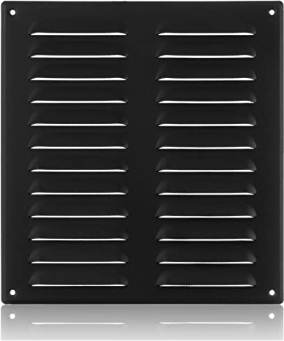 260x280mm Ventilationsgaller i Antracit Stål med Myggskydd - Metallgaller för Ventilation