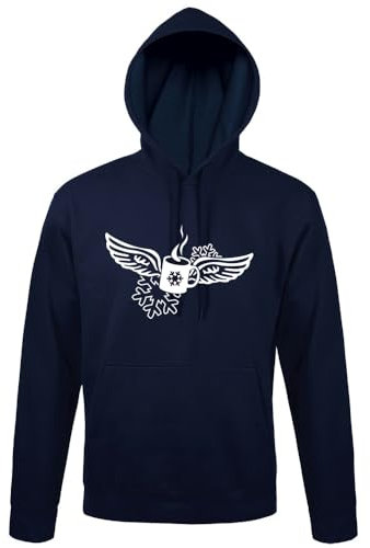 shirt84 Tasse à vin chaud avec ailes d'ange à capuche pour homme, bleu marine, XS