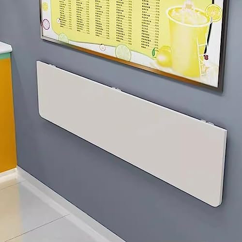 Folding Wall-Mounted Drop-Leaf Table | White Foldable Hanging Workbench Fold Down Wall Shelf Breakfast Bar Tables Computer Desk for Outdoor Garage Shed/Home Office/Kitchen Dining Desk ( Size : LxW - 4