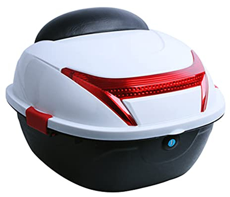JUNNIU Motocicleta Scooter Caja Superior Equipaje Maletero Gran Capacidad Sellado e Impermeable cómodo Respaldo Suave y Forro Interior/Blanco Decoration