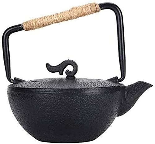 WolFum Traditional Skills Gusseisen-Teekanne, Schmiedeeisen, unbeschichteter alter Eisenkessel, kochendes Wasser, Teeservice, Blasen-Teekanne, das Neue