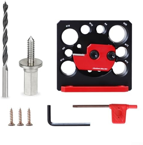 Dowel Maker Jig, trapano rotondo elettrico regolabile – Tasselli Maker Jig con lame in carburo – Strumenti per la lavorazione del legno – fori rotondi da 8 mm-20 mm