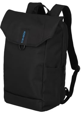 Travelite Handgepäck Rucksack, Laptop Rucksack 17,3 Zoll mit zusätzlichem Tabletfach, PATHWAY Fold, Tagesrucksack aus recyceltem Polyester mit Magnetverschluss, Aufsteckfunktion, 48 cm, 24 Liter