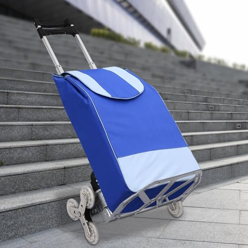 Carro de mano plegable de 6 ruedas - Elevador de escaleras silla de ruedas plegable ligero bastidor para personas mayores soporta 165 libras de aleación de aluminio silla de transporte