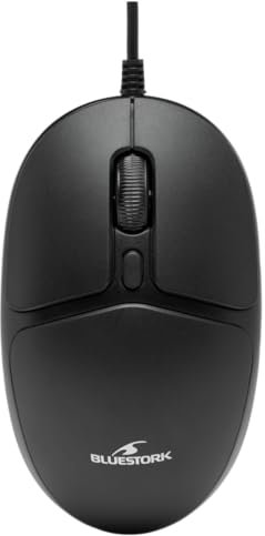 Bluestork - M-W-OFF20 - Souris Filaire Compacte Réactive et Précise - Souris d'ordinateur ambidextre - silencieuse 1000 DPI - Compatibilité PC & Mac - New