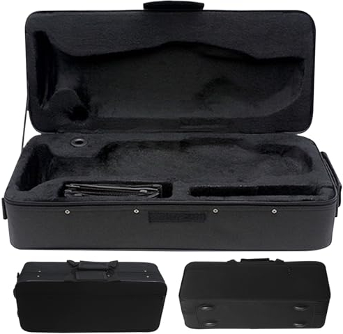Trompete Gig -Tasche, Trompete Hülle wasserdichte Trompeten -Gig -Tasche 3 Fächer mit Carry -Gurten und Frontstasche Oxford Stoff tragbarer Trompetenkoffer Rucksack 21x9x6in, Schwarz, Trompete Hart h