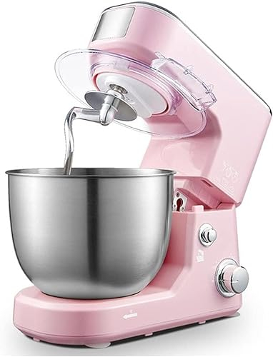 Batidora Vertical eléctrica de Cocina, Multifuncional, de Gran Capacidad, con Gancho para Masa, Varilla para agitar y Jaula para Huevos como Regalo para el ama de casa (Color: Rosa)