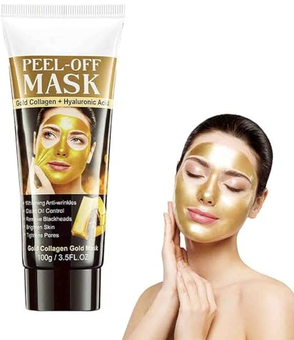 Gold Collagen Peel Off Face Mask, Anti-Wrinkle & Blackhead Removal Gold Foil Peel-Off Mask