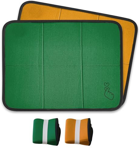 2 Pack Neoprene Portable Lightweight Mini Folding Mat - Waterproof Soft Cushion - Moisture Proof Design for Comfort - Foam Seating Mat for Outdoor Activities - 2 Vibrant Colors (Orange & Green)