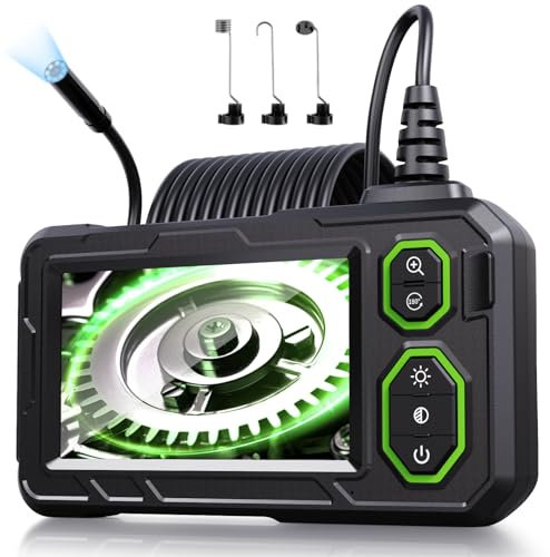 Endoskopkamera mit Licht 5M, Hopefox 1080P HD Industrie Endoskop mit 4.3-Zoll-IPS- Bildschirm, IP67 Wasserdicht Inspektionskamera mit 8 LEDs, 8mm Rohrkamera Kanalkamera mit Halbstarres Kabel