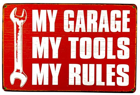 Poster di DiiliHiiri My Garage - I miei strumenti - Le mie regole 30x20cm — Poster per gli appassionati della meccanica My Garage-My Tools-My rules | Targa meccanica | Segnale Workshop (2635-274)