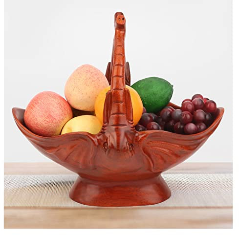 KWMAEEUID Cesta de Frutas Grande, frutero de Elefante Creativo, Plato de Frutas secas de Madera, Soporte de exhibición de nueces de Caramelo, Adornos Decorativos de Regalo